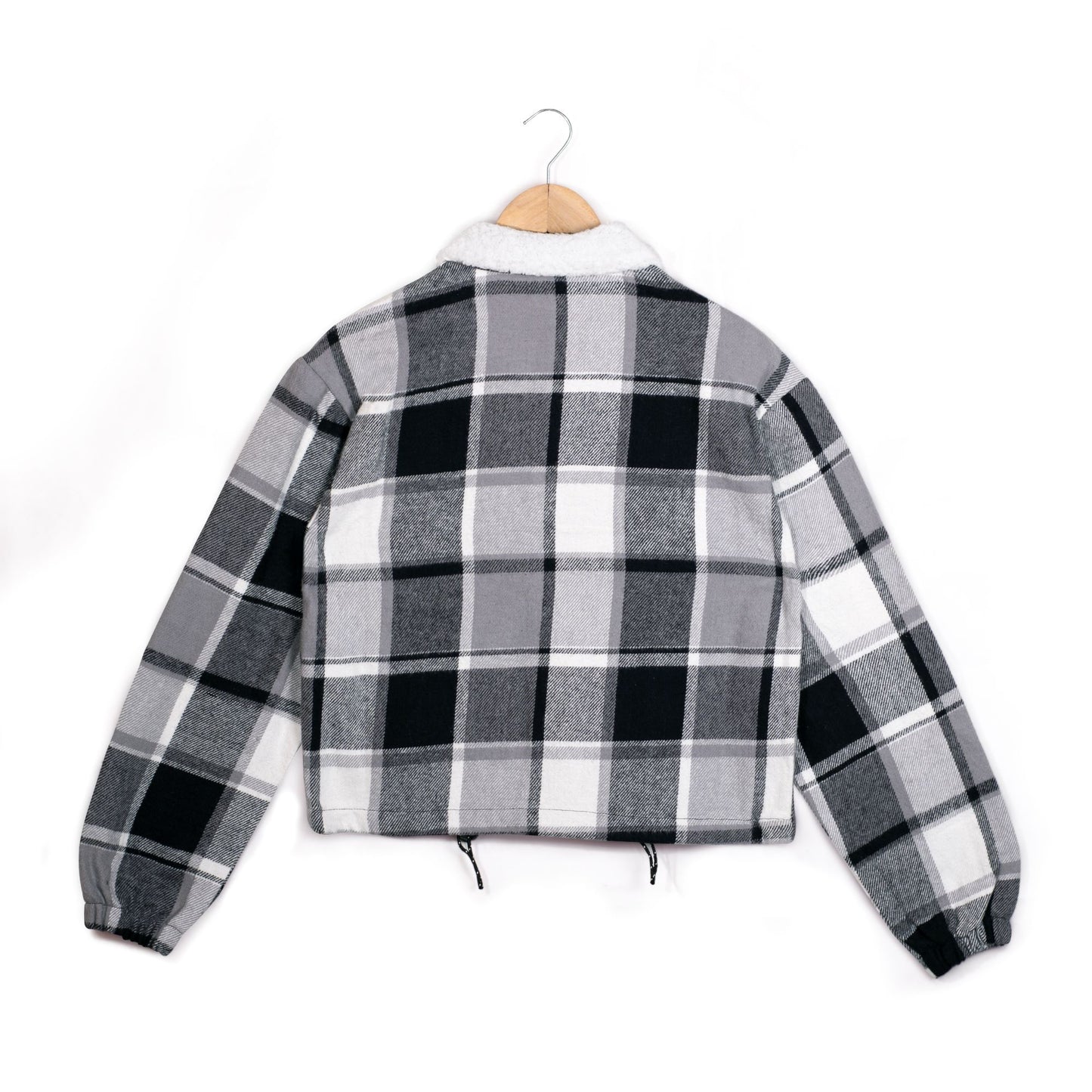 REGALIA EZwear Sherpa collar plaid top