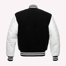 Baseball/Varsity Jacket-Black and white