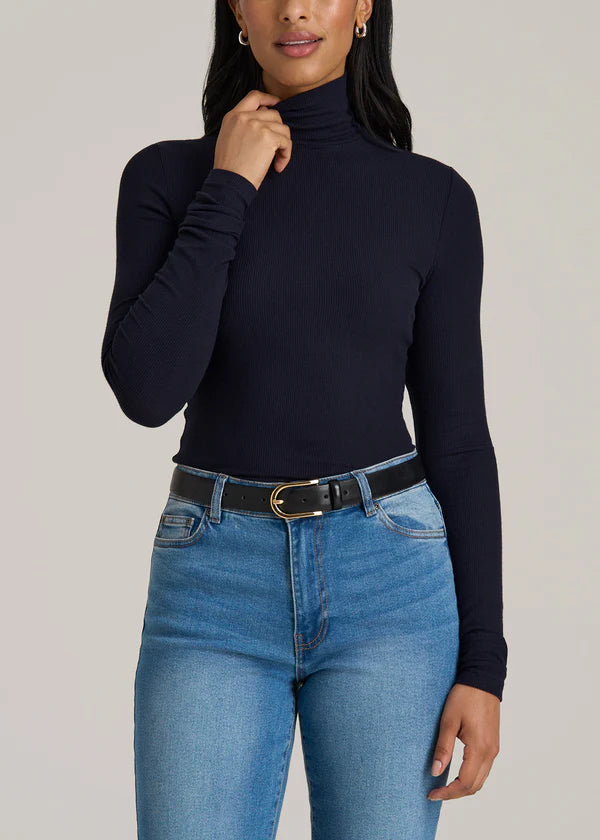 Unisex FITTED Long Sleeve Ribbed Turtleneck/Highneck
