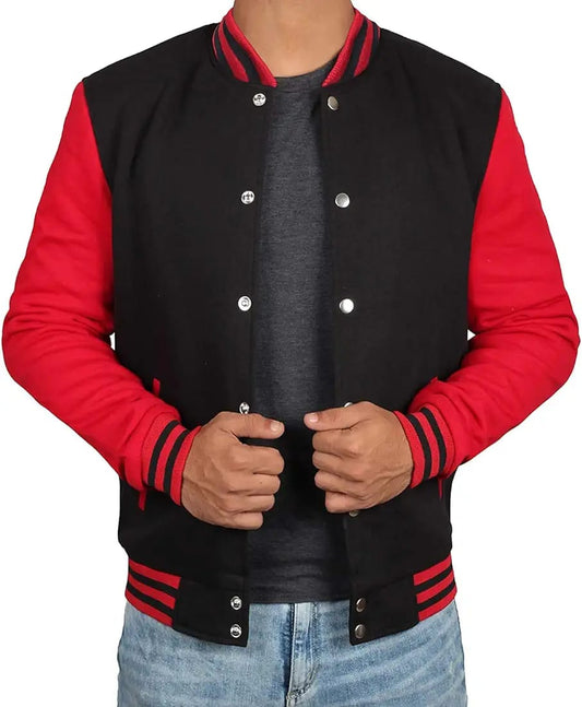 Varsity/Baseball jacket-Red and black