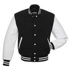 Baseball/Varsity Jacket-Black and white